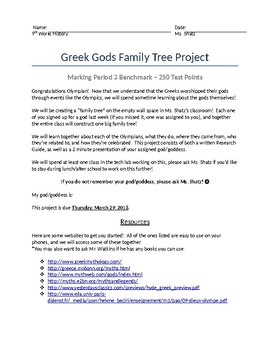 Preview of Greek God Research Packet