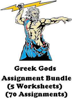 Preview of Greek God Worksheet Bundle