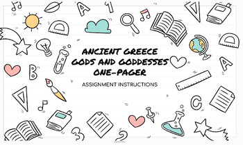 Preview of Greek God or Goddess One-Pager