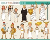 Greek Gods Clip Art - color and outlines