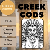 Greek Gods Close Reading and Coloring