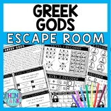 Greek Gods Escape Room - Task Cards - Reading Comprehensio