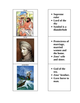 Preview of Greek Gods Flash Cards