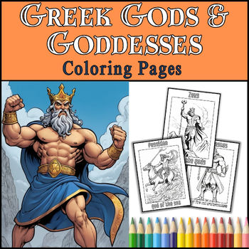 Preview of Greek Gods & Goddesses Coloring Pages,Coloring Activities
