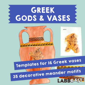Preview of Greek Gods & Vases: Templates for 16 Greek vases & 12 Greek god illustrations