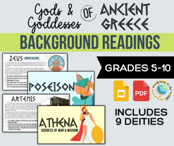 Preview of Greek Gods and Goddesses Background Readings & Posters (Print & Digital)