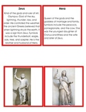 Greek Gods and Goddesses Images and Info Cards