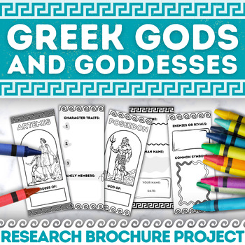 Greek Gods and Goddesses Mythology Brochure Research Activity Ancient ...