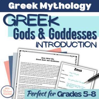 Preview of Greek Mythology Unit - Gods and Goddesses - Middle School