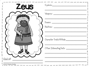Greek Gods and Goddesses Scrapbook Activity by Nicole Shelby | TpT
