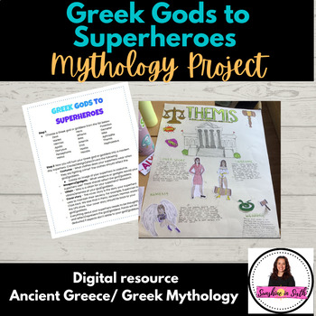 Preview of Greek Gods to Superheroes Mythology Project