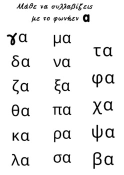 Preview of Greek Language Syllables - Συλλαβές Ελληνικά