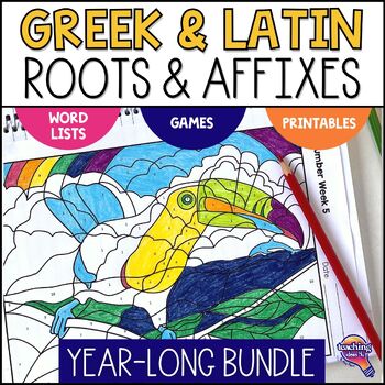Preview of Greek & Latin Roots, Prefixes, & Suffixes Vocabulary Word Study YEAR-LONG BUNDLE