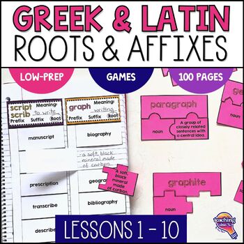 Preview of Greek & Latin Roots & Affixes 10 Weeks of Vocabulary Lesson & Activities Unit 1