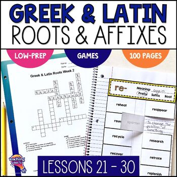 Preview of Greek & Latin Roots & Affixes 10 Weeks of Vocabulary Lesson & Activities Unit 3