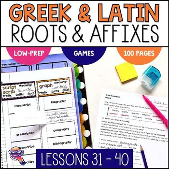 Preview of Greek & Latin Roots & Affixes 10 Weeks of Vocabulary Lesson & Activities Unit 4
