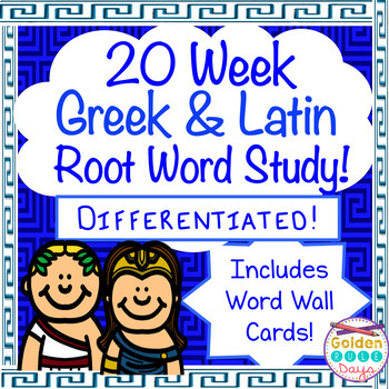 Preview of Greek and Latin Roots, Prefixes and Suffixes Word Study Differentiated 20 Weeks