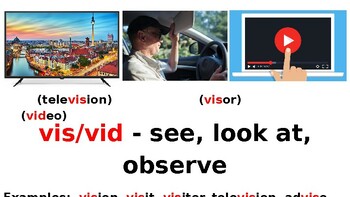 Preview of Greek/Latin Root Word: Vis/Vid - See, Look At, Observe