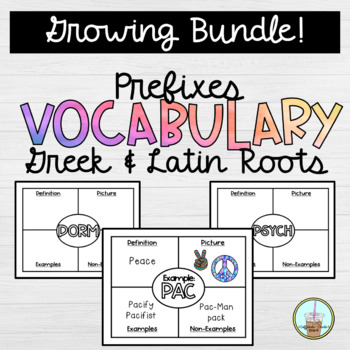 Preview of Greek & Latin Root Word and Prefix Vocabulary GROWING BUNDLE!