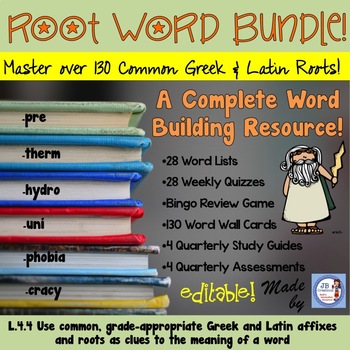 Preview of Greek & Latin Roots Yearlong Bundle for Intermediate Grades