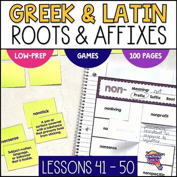 Preview of Greek & Latin Roots & Affixes 10 Weeks of Vocabulary Lesson & Activities Unit 5