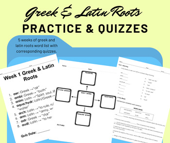Preview of Greek & Latin Roots (5 WEEKS OF PRACTICE & QUIZZES