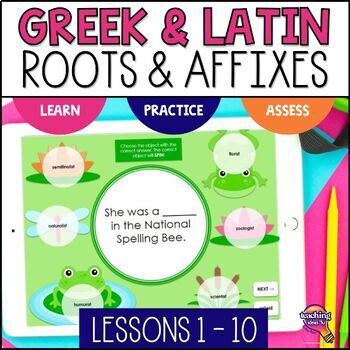 Preview of Greek & Latin Roots & Affixes 10 Weeks of Digital Vocabulary Activities Unit 1