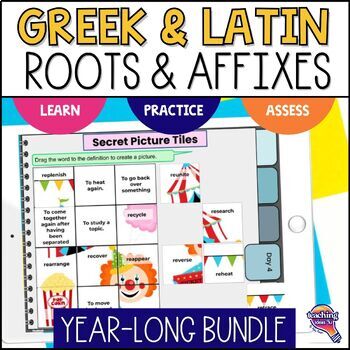 Preview of Greek & Latin Roots & Affixes Digital Activities & Games YEAR-LONG BUNDLE