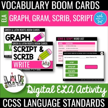 Preview of Vocabulary Set 2: Boom Cards: Graph, Gram, Scrib, Script