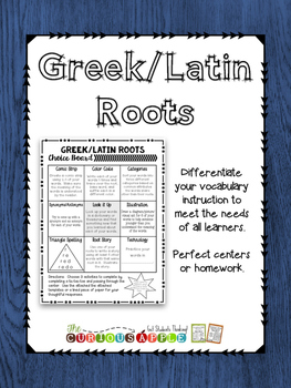 Preview of Greek/Latin Roots Choice Board