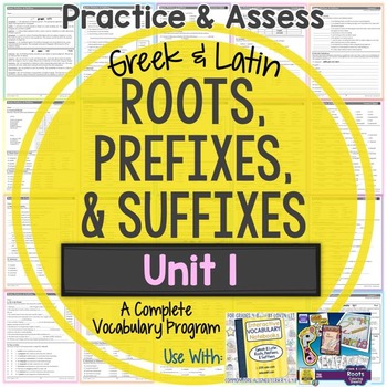 Preview of Greek and Latin Roots, Prefixes, & Suffixes Printables: Unit 1