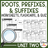 Root Words, Prefixes, & Suffixes Unit 2 Worksheets