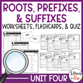 Root Words, Prefixes, & Suffixes Unit 4 Worksheets