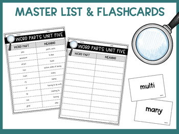 Root Words, Prefixes, & Suffixes Unit 5 Worksheets by Literacy in Focus