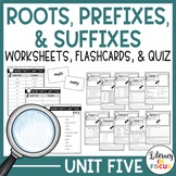 Root Words, Prefixes, & Suffixes Unit 5 Worksheets