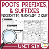 Root Words, Prefixes, & Suffixes Unit 6 Worksheets