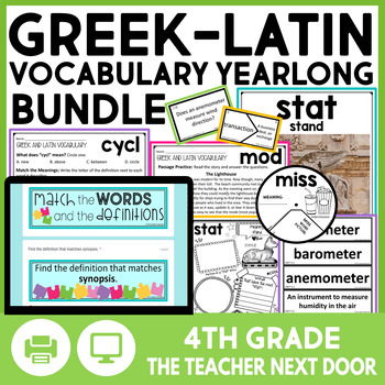 Preview of 4th Grade Vocabulary Activities Morphology Greek & Latin Roots Morphemes SOR
