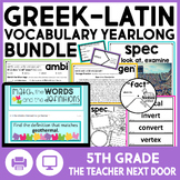 5th Grade Vocabulary Activities Morphology Greek & Latin R