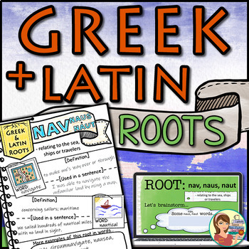 Preview of Greek & Latin Roots Presentation + Doodle Pages