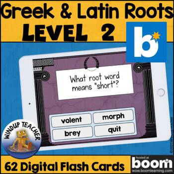 Preview of Greek & Latin Roots Set 2 Boom Flashcards - Digital Task Cards on BOOM