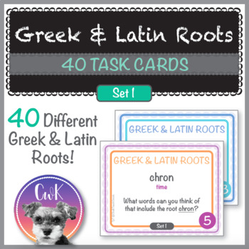 Preview of Greek & Latin Roots Task Cards (Set 1)