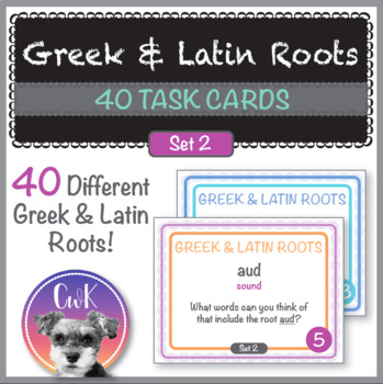 Preview of Greek & Latin Roots Task Cards (Set 2)
