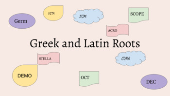 Preview of Greek/Latin Roots Weeks 4 - 6