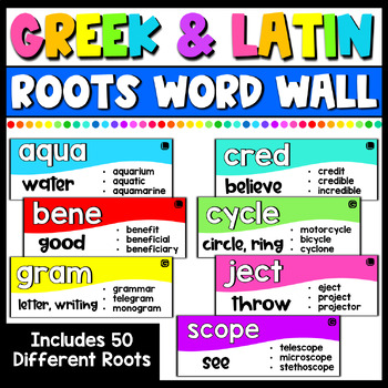 Preview of Greek & Latin Roots Word Wall | Root Words Posters