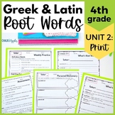 Greek & Latin Roots for 4th Grade Vocabulary Activities & 