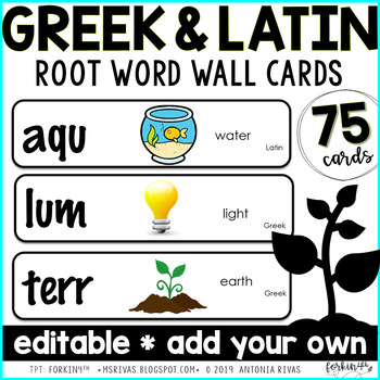Preview of Greek & Latin Roots {word wall cards}