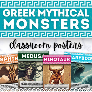 Preview of Greek Monsters and Mythical Creatures Mythology Posters Ancient Greece Decor