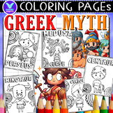 Greek Myth History Coloring Pages & Writing Paper Art Acti