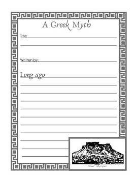 Preview of Greek Myth Writing - Publishing Paper