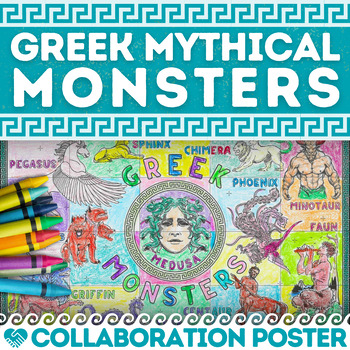 Preview of Greek Mythical Monsters Mythology Collaborative Poster Activity Ancient Greece